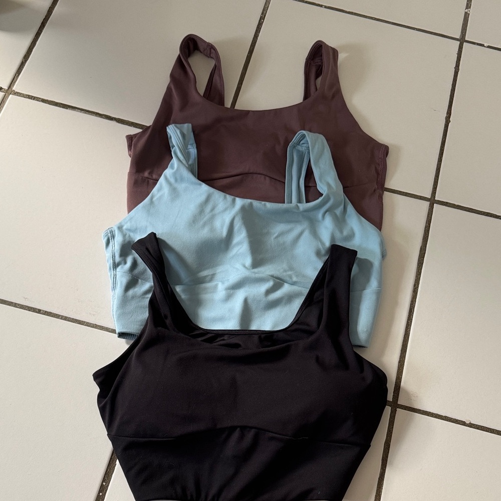 Gymshark Women's Tops - Black, Light Blue, Brown